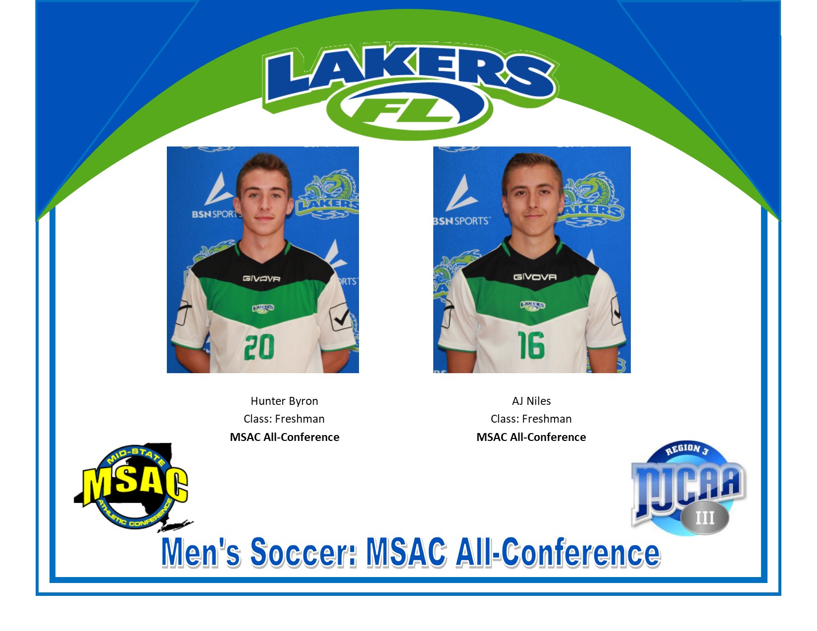 Two Lakers Named to 2019 Men's Soccer MSAC All-Conference Team