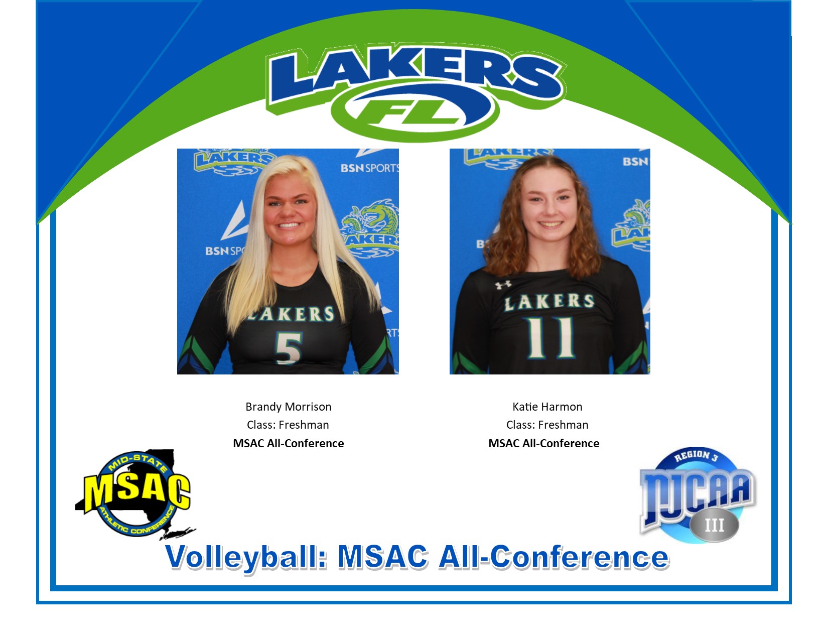 Two Lakers Named to the 2019 MSAC Volleyball All-Conference Team