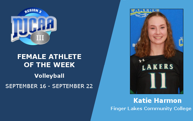 Katie Harmon Named Volleyball NJCAA Region III Athlete of the Week