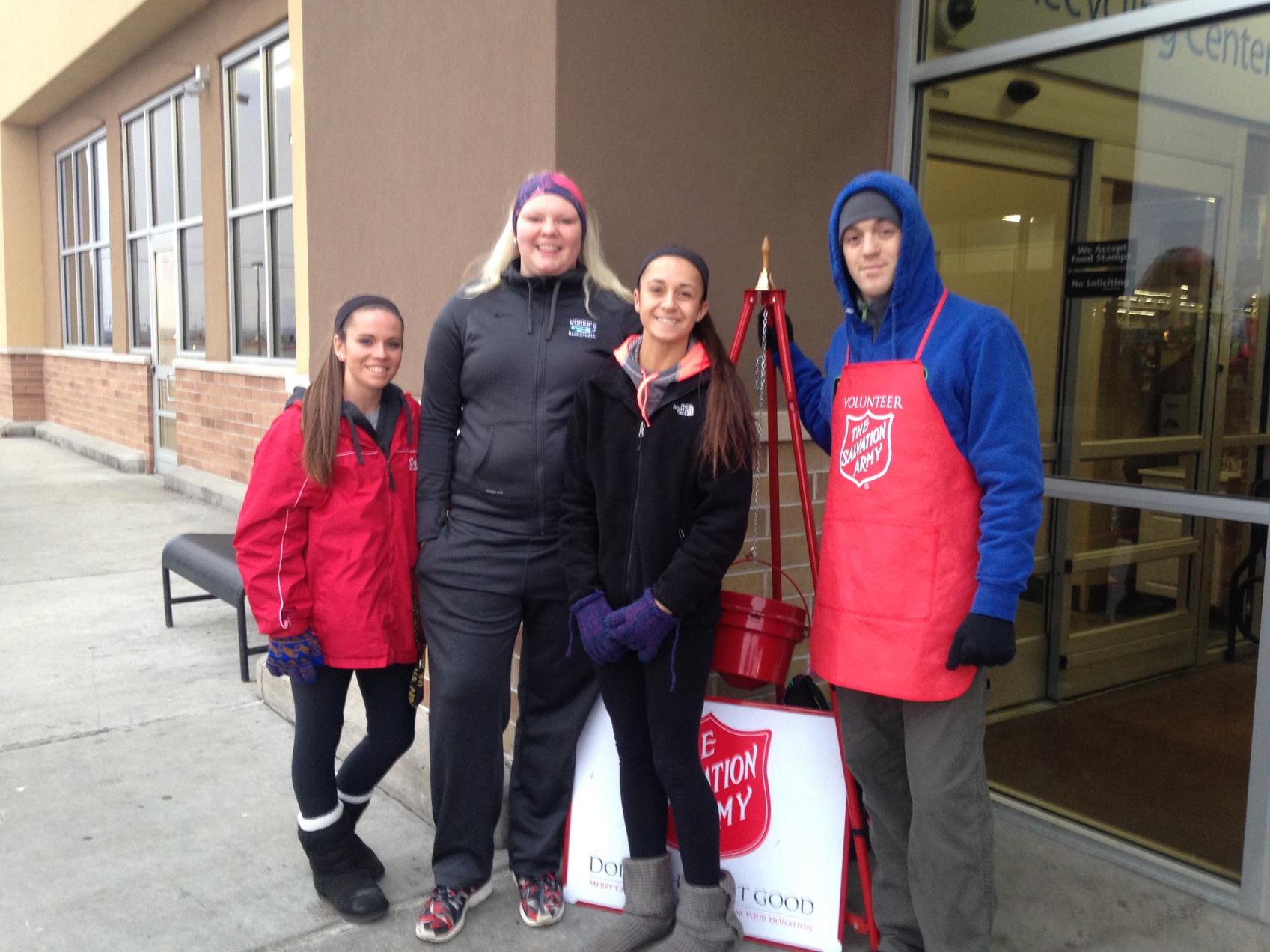 Lakers Assist in Salvation Army Bell Ringing